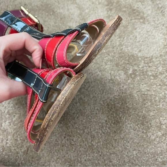 Dolce & Gabbana | Women's Multicolor Patent Leather Gladiator Flats Size 37 - Picture 9 of 11